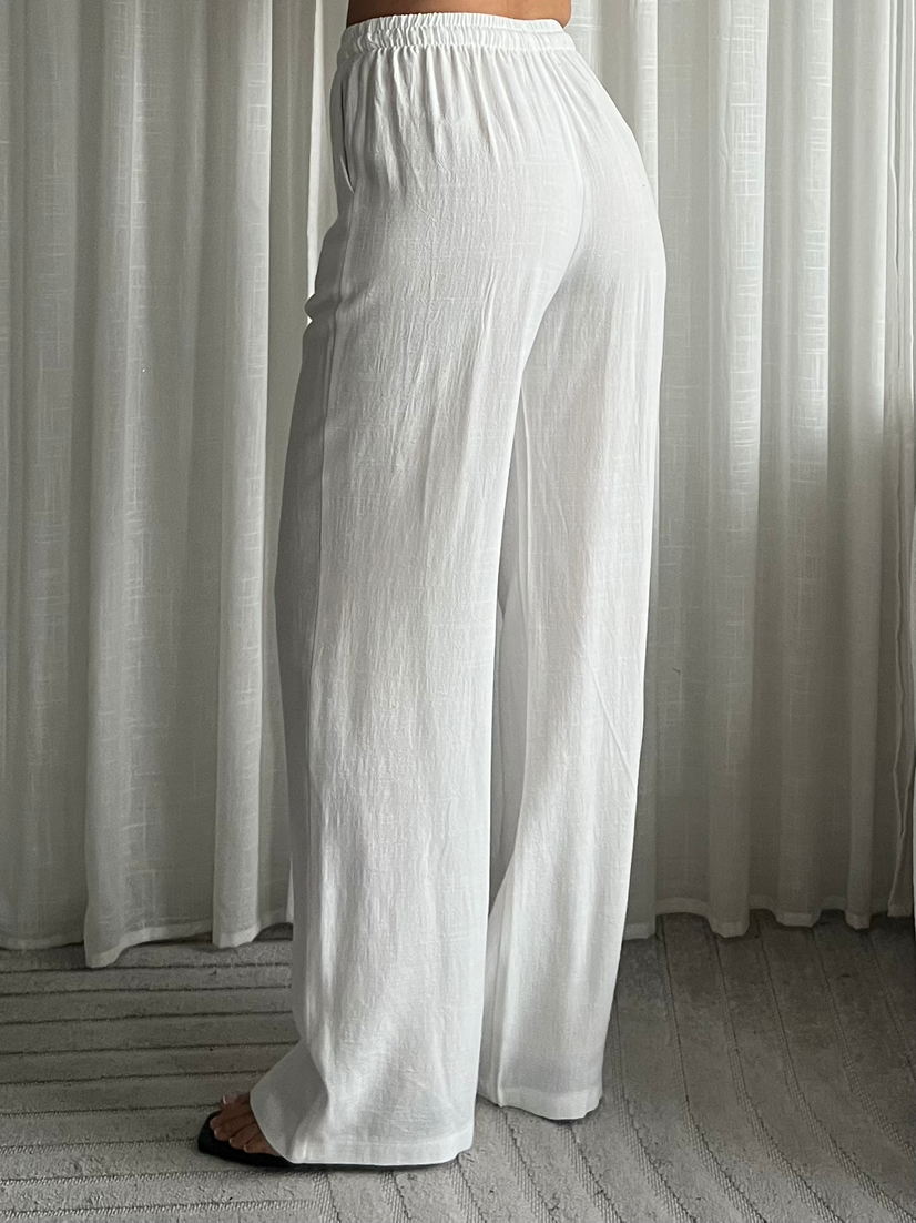 Yuna linnen broek Tall Wit
