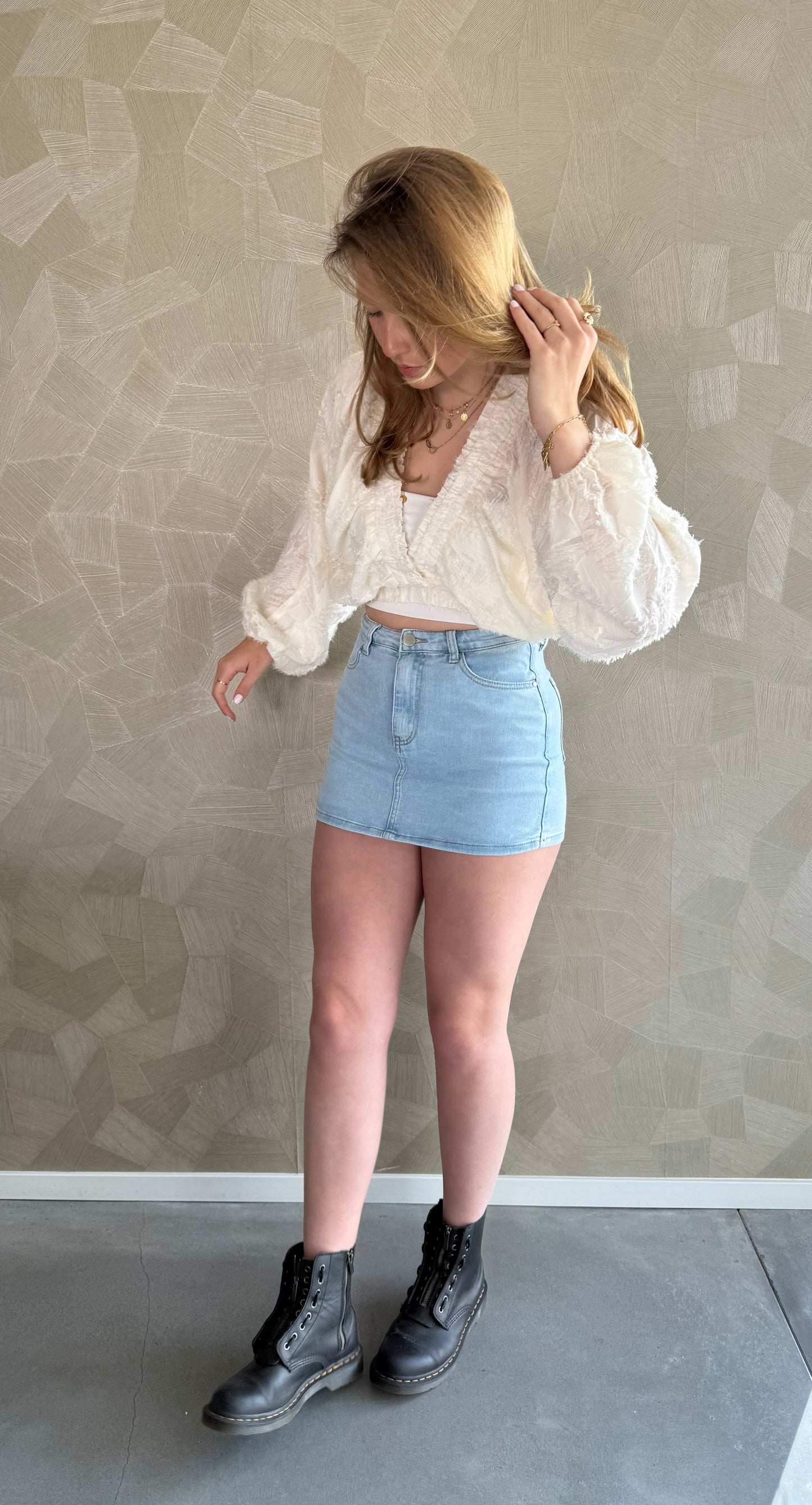Noor skort light blue