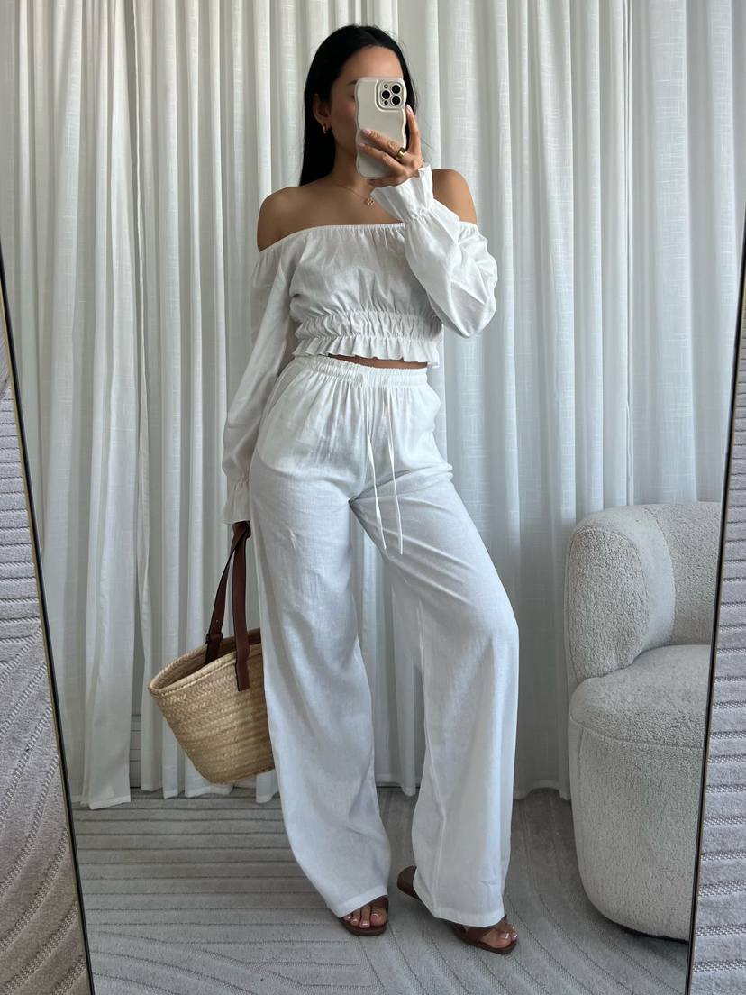 Nova linnen pants white (REGULAR)
