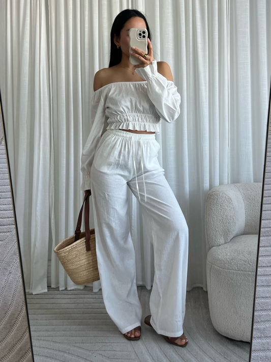 Nova linnen pants white (REGULAR)