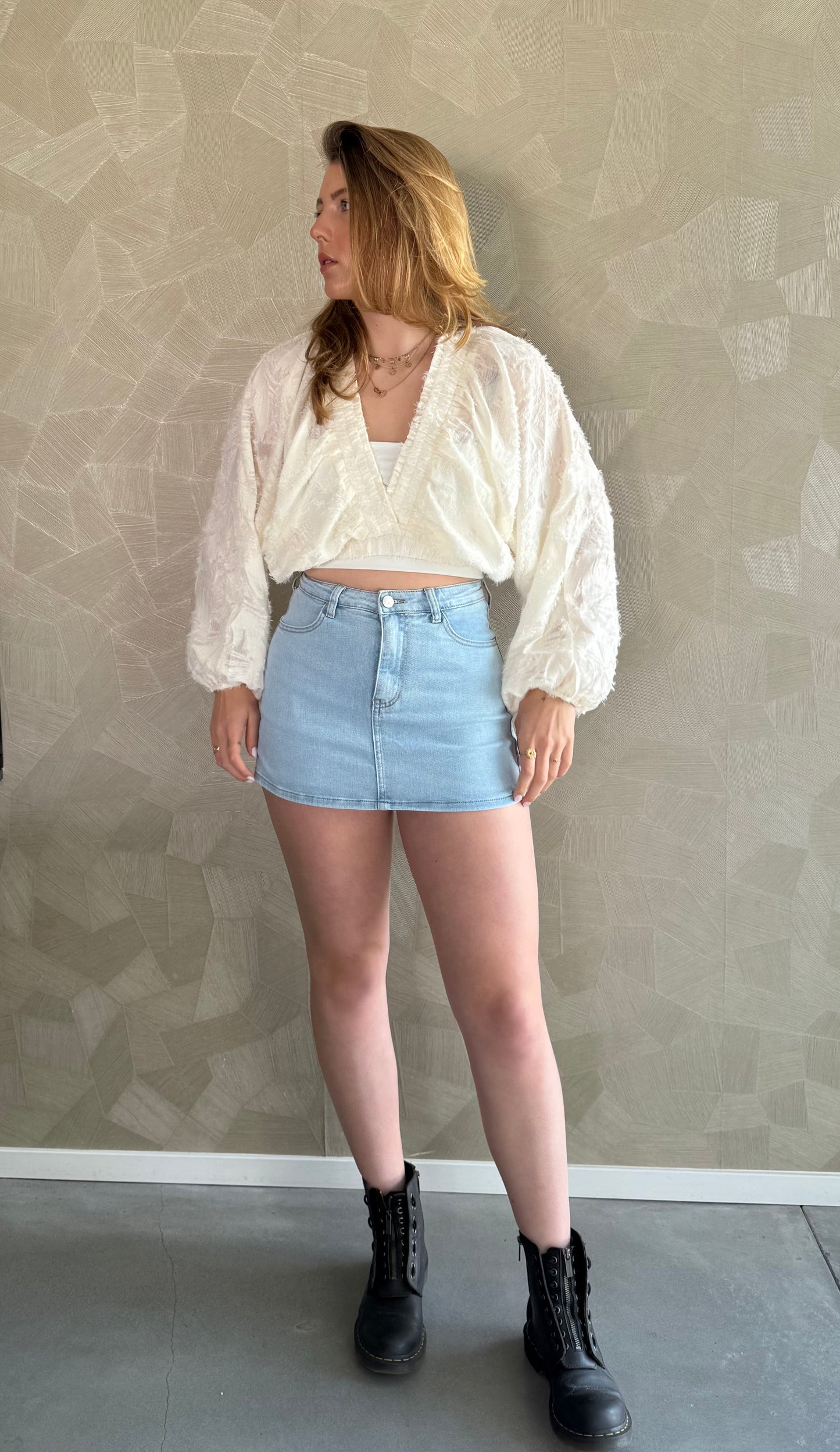 Noor skort light blue