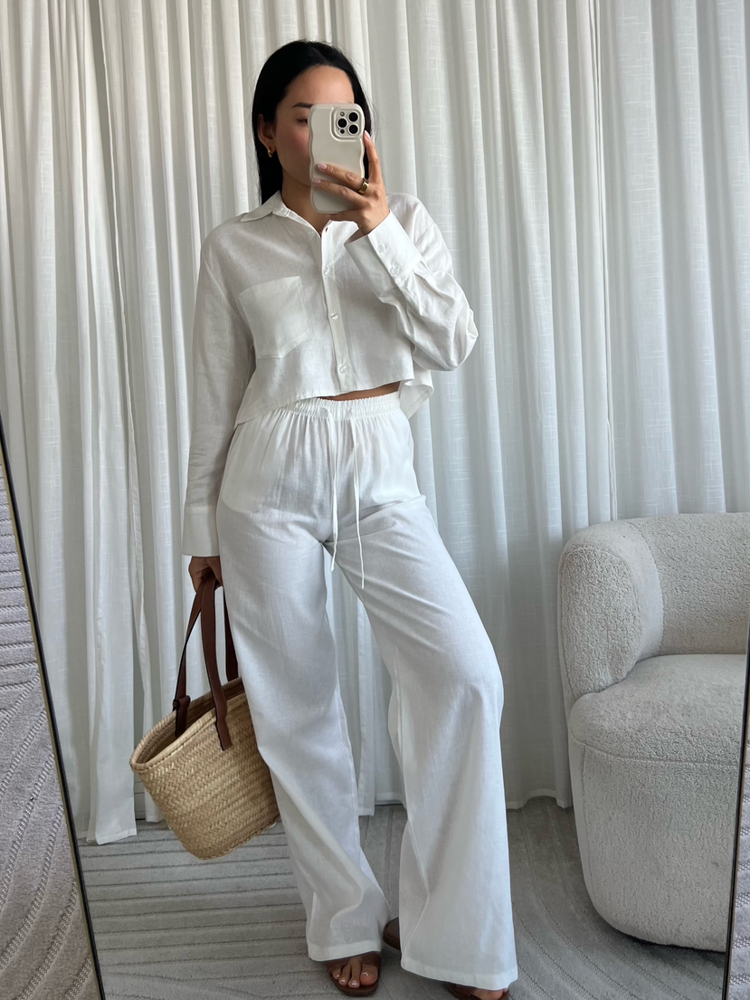 Nova linnen pants white (REGULAR)