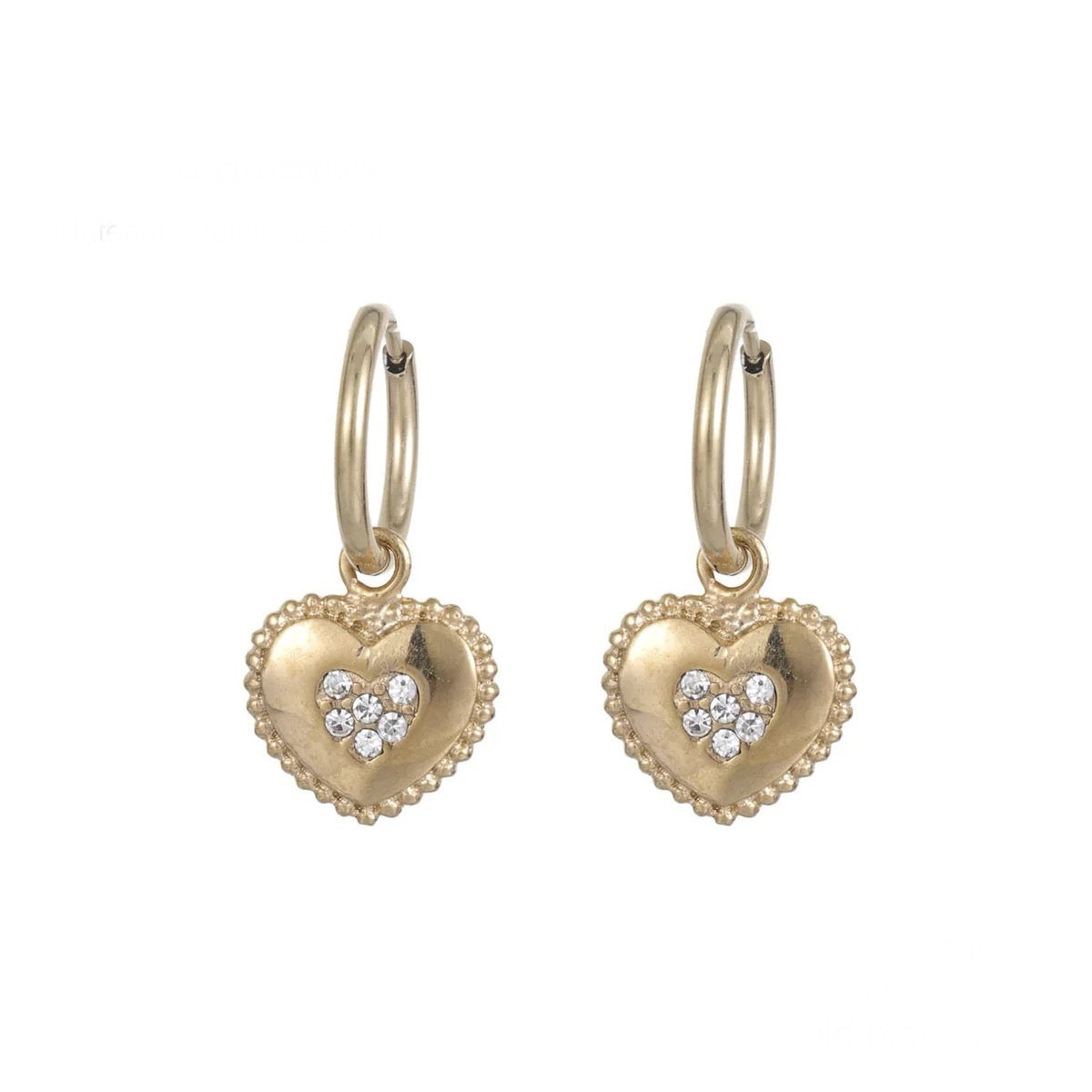 Diamant hart oorbellen