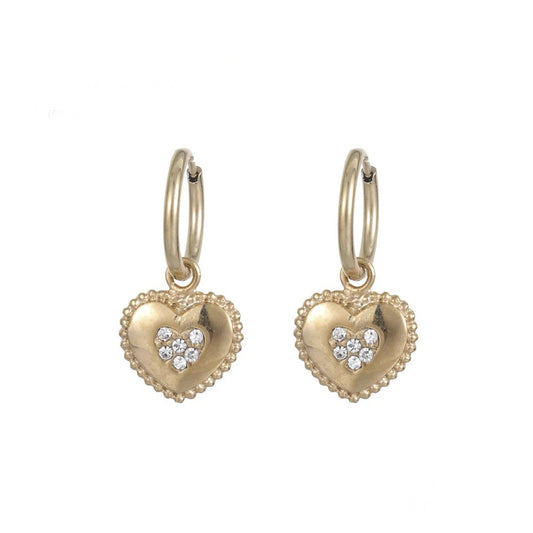 Diamant hart oorbellen