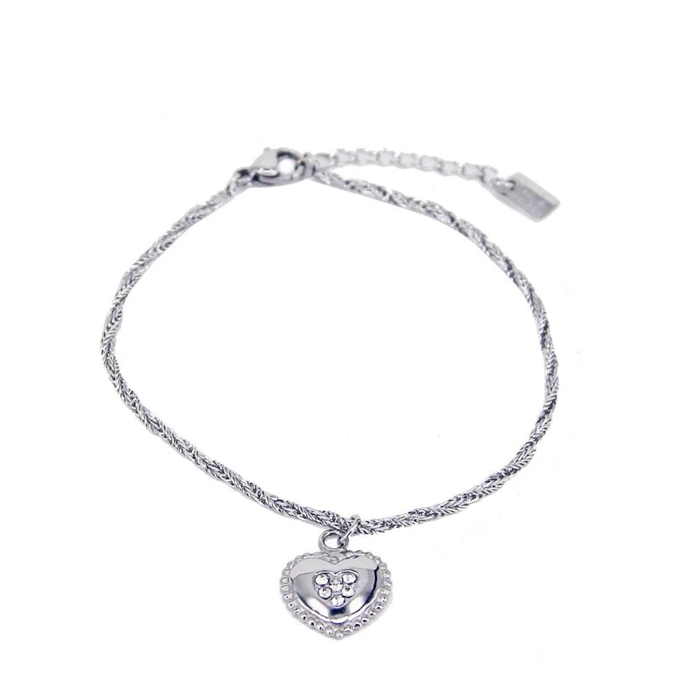 Diamant hart armband