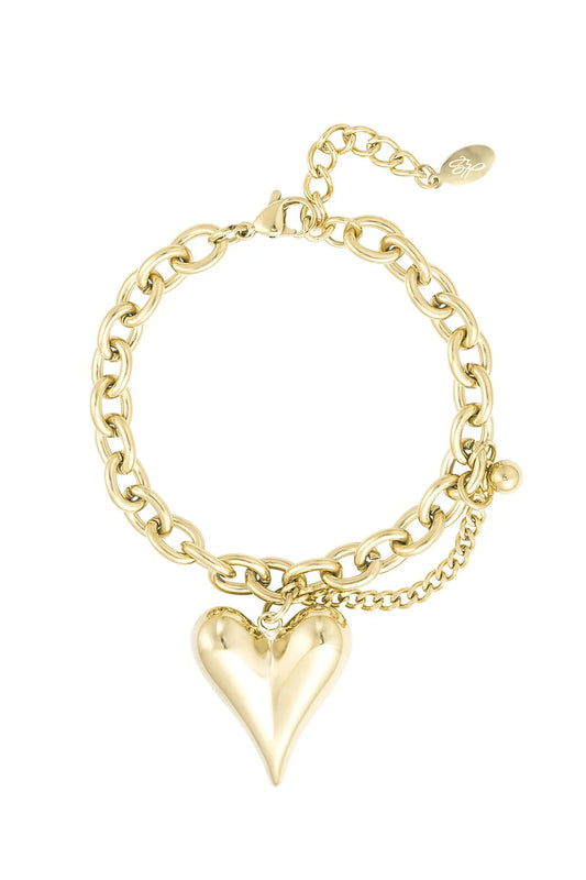 Big hart schakel armband